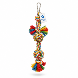Aqua Star Pet Colorful Rope Knot Bird Toy Hanging Chew Toy for Parrots Budgies Cockatiels Cage Toy