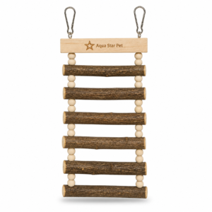 Aqua Star Pet Wooden Bird Ladder Toy Hanging Climbing Ladder for Parrots Budgies Cockatiels Cage Accessory