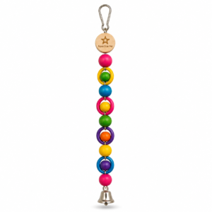 Aqua Star Pet Colorful Bead Bird Toy with Bell Hanging Cage Toy for Parrots Budgies Cockatiels